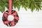 Christmas wreath, Christmas tree, decoration. Copy space