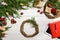 Christmas wreath decoration with handmade DIY, do it by yourself.