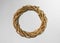 Christmas wreath. Decorative element. made of twigs with gilding. Close-up, texture. On a white background
