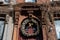 Christmas Wreath on the Entrance Door to an Old Brownstone Townhouse in New York City