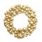 Christmas wreath. Golden glass ball ornaments