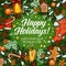 Christmas wreath greeting poster for Xmas design