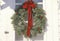 Christmas Wreath Hung on Door, Woodstock, New York