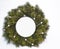 Christmas wreath isolated on white background. New year door decpration.