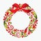 Christmas wreath made from a flower pattern. Print. Isolated obj