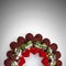 Christmas wreath made with patchwork red hearts half