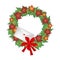 Christmas Wreath of Maple Leaves and Envelope