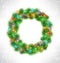Christmas wreath with multicolored glassy led Christmas lights g