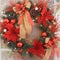 Christmas Wreath with Poinsettia Flowers