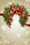 Christmas wreath poster, xmas wallpaper background Ai Generated