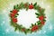 Christmas wreath poster, xmas wallpaper background Ai Generated