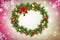 Christmas wreath poster, xmas wallpaper background Ai Generated