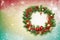 Christmas wreath poster, xmas wallpaper background Ai Generated