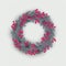 Christmas wreath of realistic Christmas tree branches and holly berries in frosty