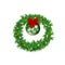 Christmas wreath with red bow and bright ball