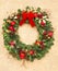 Christmas wreath with red ribbon