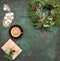 Christmas wreath star cookies coffeewrapped gift Holidays food