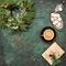 Christmas wreath star cookies coffeewrapped gift vintage