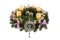 Christmas wreaths. Close-up of a beautiful colourful christmas wreath with candles and decoration elements and various lights