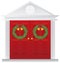 Christmas Wreaths on Double Red Door Illustration