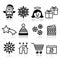 Christmas, Xmas celebrate icons set