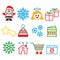 Christmas, Xmas celebrate icons set