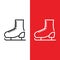 Christmas Xmas Ice Skating Vector icon in Outline
