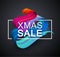 Christmas xmas sale promotion poster with colorful brush stroke