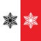 Christmas Xmas Snowflake Vector icon in Glyph Style