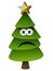 Christmas or xmas tree sad or unhappy cartoon character human isolated