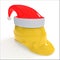 Christmas yellow workers helmet symbol, 3d rendering
