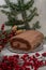 Christmas Yule Log Buche de Noel chocolate cake