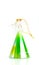 Christmass tree decoration ball green angel of glass isolated on