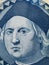 Christopher Columbus portrait on Bahamas one dollar banknote mac