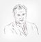 Christopher Nolan vector sketch portrait face famous