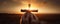 Christs cross in hands on sunset, concept of Spiritual devotion