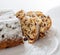 Christstollen, Christmas stollen cake, sweet german seasonl bread