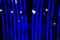 Chritmas blue glitter lights background. Defocused