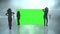 Chroma key screens with silhouette dancing