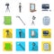 Chromakey, script and other equipment. Making movies set collection icons in cartoon,flat style vector symbol stock