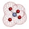 Chromate anion, chemical structure. 3D rendering. Atoms are represented as spheres with conventional color coding: chromium (blue-