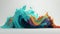 Chromatic harmony journey, vibrant paint wave background