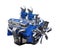 Chrome and Blue V8 Classic Car Engine