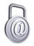 Chrome e-mail symbol padlock. internet security