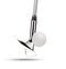 Chrome Golf Club Wedge Iron Hitting Golf Ball on White Background