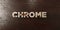 Chrome - grungy wooden headline on Maple - 3D rendered royalty free stock image