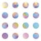 Chrome holographic template Holographic round frames set. Trendy backdrops. Hologram bubbles. Pastel smooth textures.