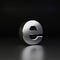 Chrome letter E lowercase. 3D render shiny metal font isolated on black background