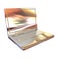 Chrome, metallic laptop isolated on white background. 3d illustration
