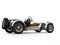 Chrome plated vintage sport open wheel racing car - back side view